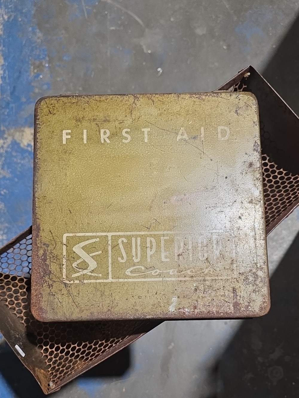 Vintage First Aid Tin - Yellow Green